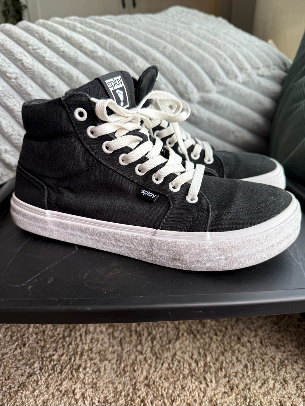 splay REV High-Top Berlin Barefoot Shoe in Black/White Wide Toe Box M8/W10